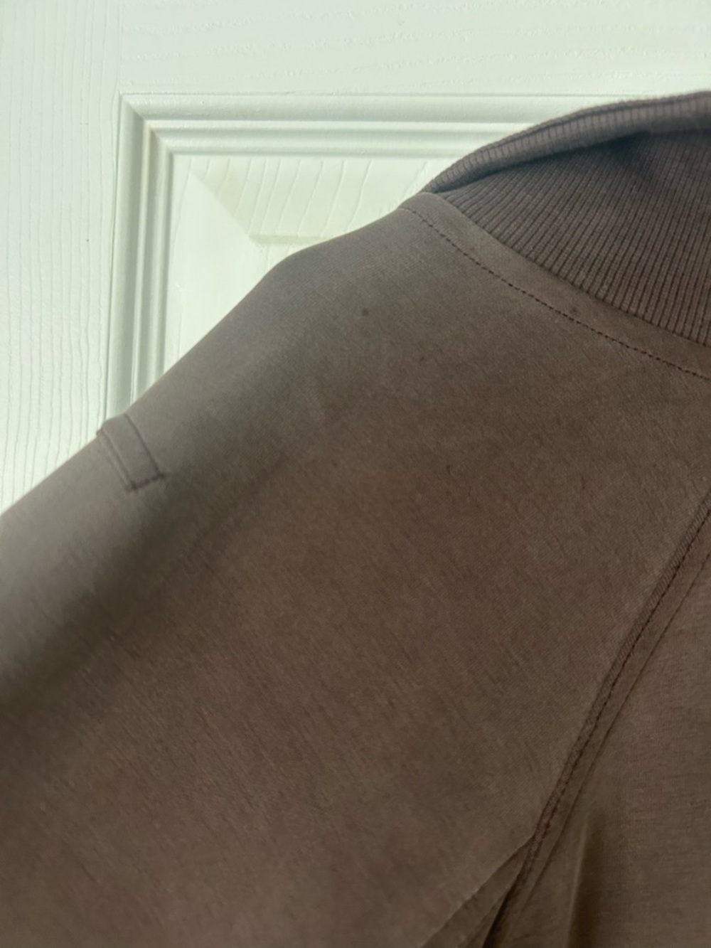 Casual Half-Zip Sweatshirt Dress in Brown - Picture 7 of 8
